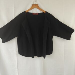 Max Mara Studio Open Front Knitted Wool Silk Blend Cartigan Size Large Women's